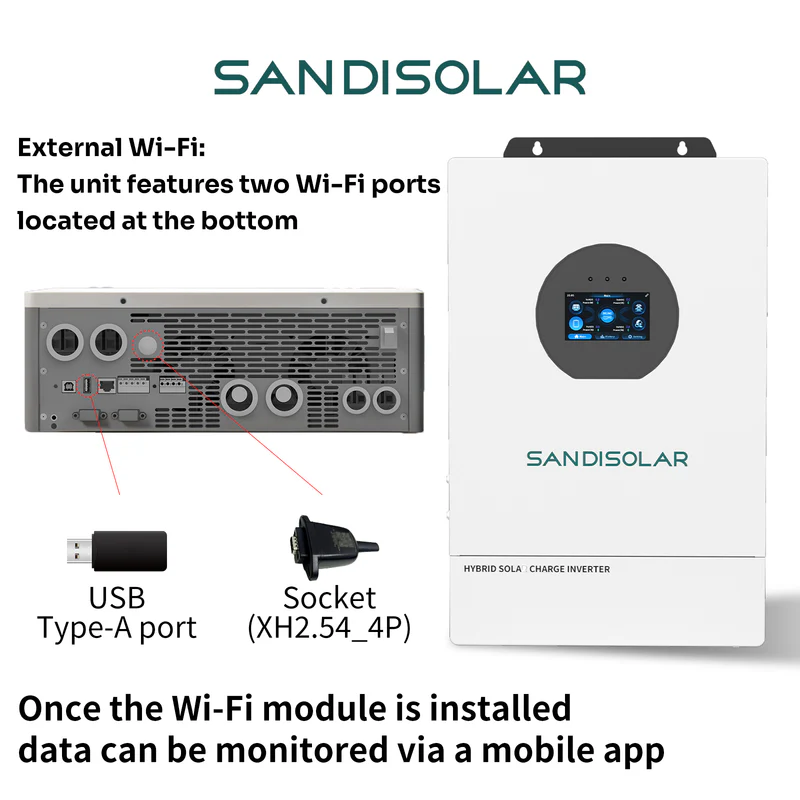 SANDISOLAR 7.2KW Hybrid Inverter 120V/240V Split Phase with Parallel Function - Image 9