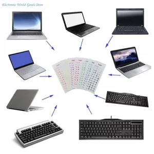 A3PD Replacement Keyboard Sticker English Letter Film Keypad Cover Sticker Suitable for Tablet PC Laptop Gaming Keypads