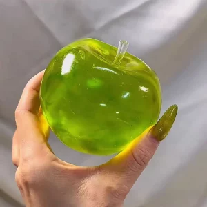 Vivid Green Apple Squishy Stress Ball Soft Slow Rebound Squeeze Fidget Toy Multi-Sensory Calming Toy for ADHD Autism Anxiety Relief Christmas Gift for Kids Adults
